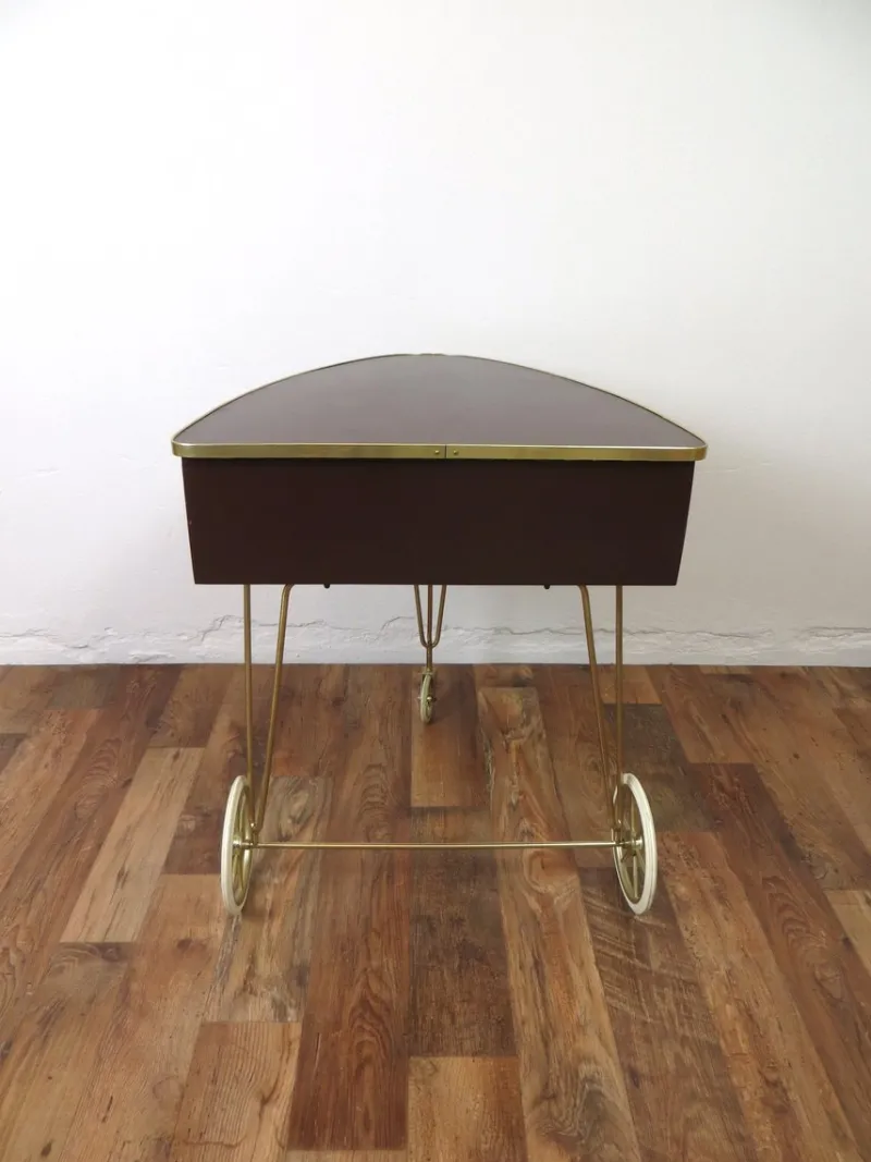 Pamono Vintage Dressing Table with Lid on Wheels, 1960s> Dressing Tables