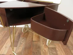 Pamono Vintage Dressing Table with Lid on Wheels, 1960s><noscript><img width=