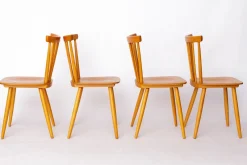 Pamono Vintage Dutch Kitchen Chairs with Beech Frames, 1960s, Set of 4> Side Chairs & Dining Chairs