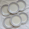Pamono Vintage Earthenware Dessert Plates with Blue Polka Dot Pattern from Oxford, 1990s, Set of 6> Dinner Plates & Bowls