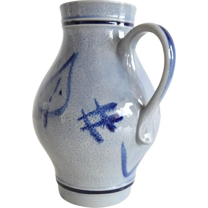 Pamono Vintage Earthenware Jug with Blue Salt Glaze/Marzi & Remi, 1960s> Bottles, Carafes & Jugs