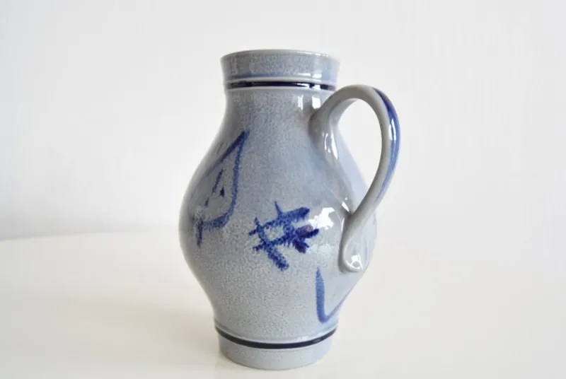 Pamono Vintage Earthenware Jug with Blue Salt Glaze/Marzi & Remi, 1960s> Bottles, Carafes & Jugs
