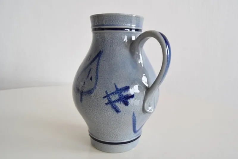 Pamono Vintage Earthenware Jug with Blue Salt Glaze/Marzi & Remi, 1960s> Bottles, Carafes & Jugs