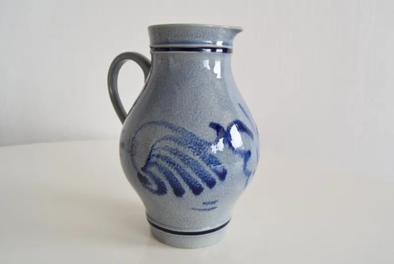 Pamono Vintage Earthenware Jug with Blue Salt Glaze/Marzi & Remi, 1960s> Bottles, Carafes & Jugs