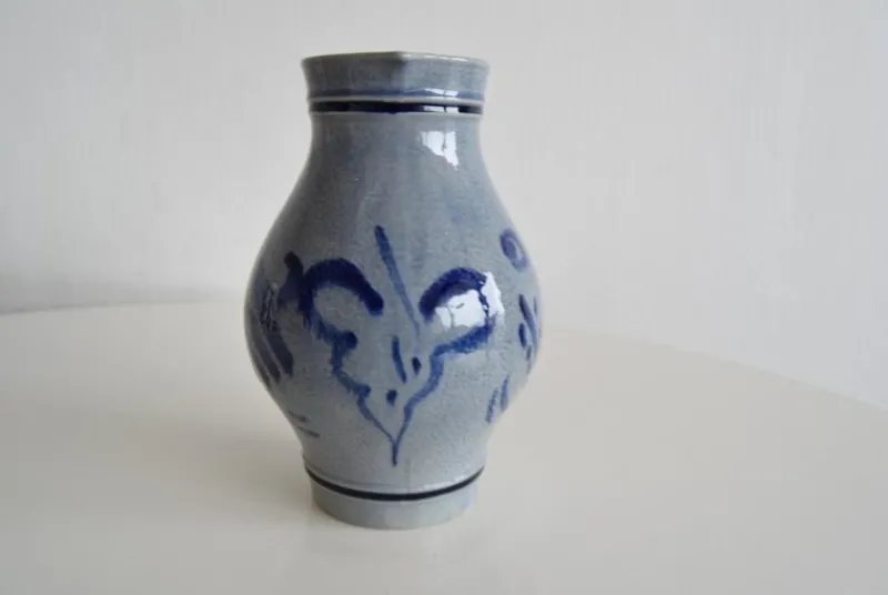 Pamono Vintage Earthenware Jug with Blue Salt Glaze/Marzi & Remi, 1960s> Bottles, Carafes & Jugs