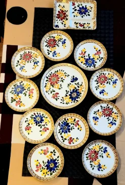 Pamono Vintage Earthenware Plates and Dishes, Italy, 1970s, Set of 12> Dinner Plates & Bowls