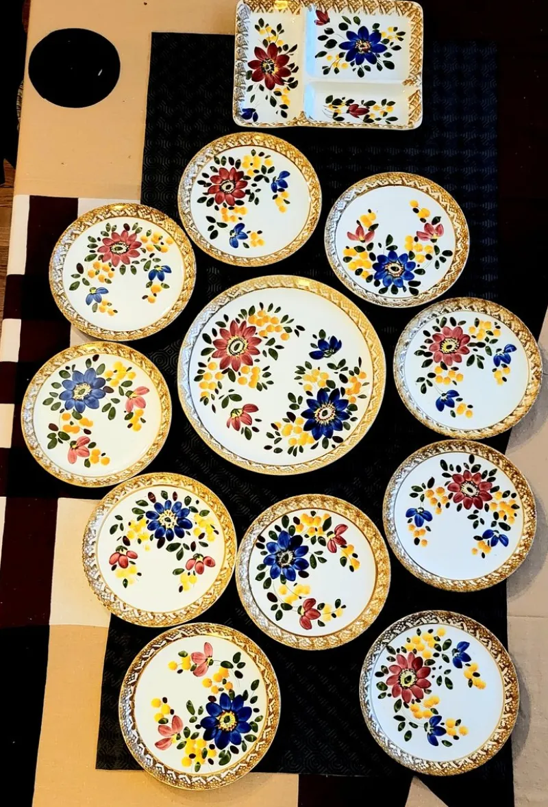 Pamono Vintage Earthenware Plates and Dishes, Italy, 1970s, Set of 12> Dinner Plates & Bowls
