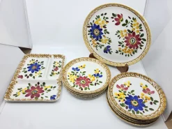 Pamono Vintage Earthenware Plates and Dishes, Italy, 1970s, Set of 12> Dinner Plates & Bowls