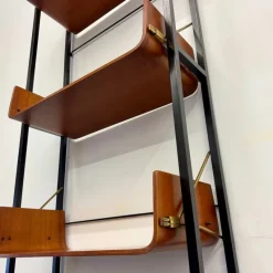 Pamono Vintage Earth/Sky Bent Wood Bookcase, 1950s><noscript><img width=