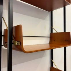 Pamono Vintage Earth/Sky Bent Wood Bookcase, 1950s><noscript><img width=