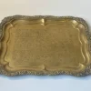 Pamono Vintage Egyptian Serving Tray in Engraved Brass, 1950s> Trays