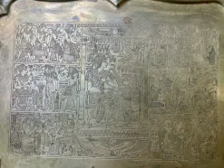 Pamono Vintage Egyptian Serving Tray in Engraved Brass, 1950s><noscript><img width=