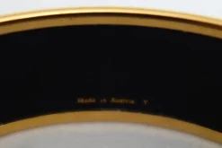 Pamono Vintage Enamel and Gold Bangle Bracelet from Hermès, 1980s><noscript><img width=