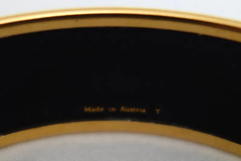 Pamono Vintage Enamel and Gold Bangle Bracelet from Hermès, 1980s> Bracelets