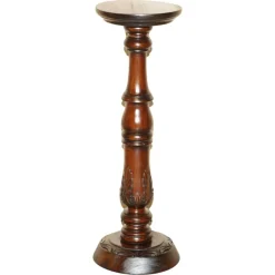 New Pamono Vintage English Carved Hardwood Pedestal, 1900