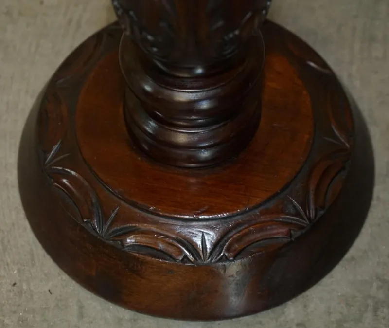 New Pamono Vintage English Carved Hardwood Pedestal, 1900
