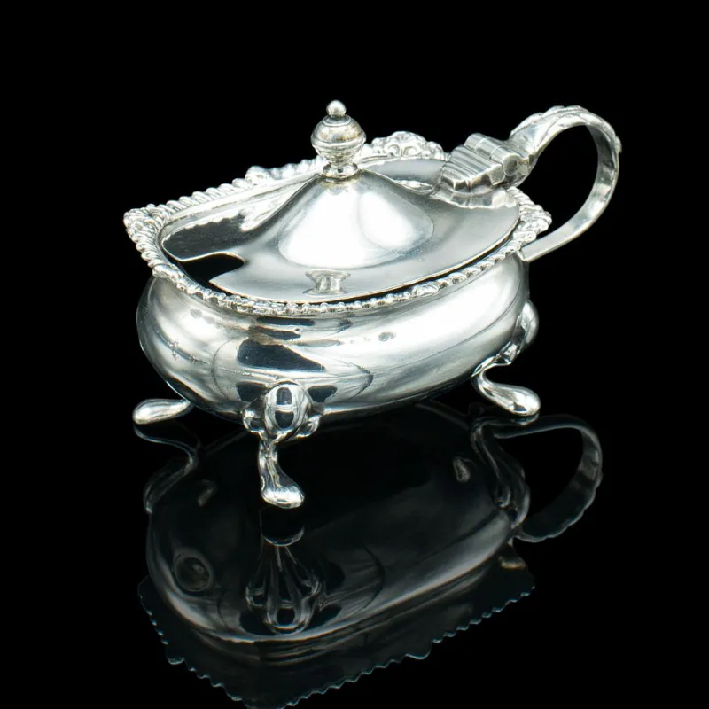 Discount Pamono Vintage English Cased Condiment Set in Silver, 1948, Set of 6