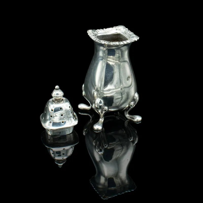 Discount Pamono Vintage English Cased Condiment Set in Silver, 1948, Set of 6
