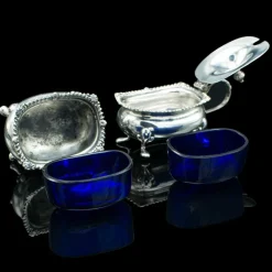 Discount Pamono Vintage English Cased Condiment Set in Silver, 1948, Set of 6