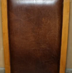 Pamono Vintage English Oak and Heritage Brown Leather Dining Chairs, Set of 6><noscript><img width=