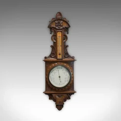 Pamono Vintage English Oak Factory Barometer, 1940s> Clocks