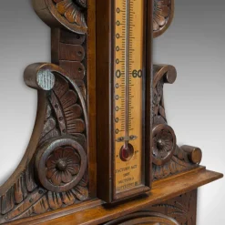 Pamono Vintage English Oak Factory Barometer, 1940s><noscript><img width=