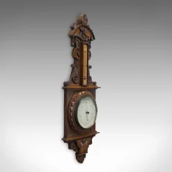 Pamono Vintage English Oak Factory Barometer, 1940s><noscript><img width=
