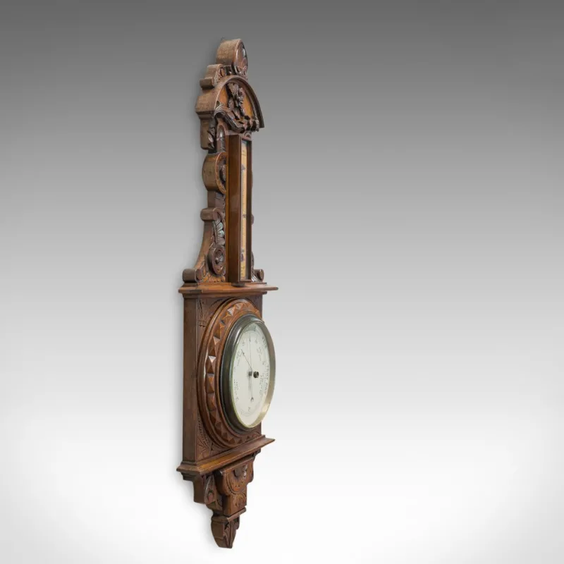 Pamono Vintage English Oak Factory Barometer, 1940s> Clocks