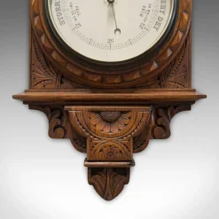 Pamono Vintage English Oak Factory Barometer, 1940s><noscript><img width=