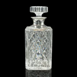 Pamono Vintage English Silver Collared Crystal Spirit Decanter, 1969><noscript><img width=