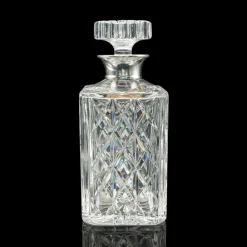 Pamono Vintage English Silver Collared Crystal Spirit Decanter, 1969><noscript><img width=