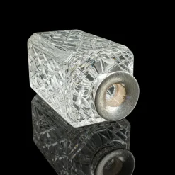 Pamono Vintage English Silver Collared Crystal Spirit Decanter, 1969><noscript><img width=
