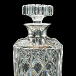 Pamono Vintage English Silver Collared Crystal Spirit Decanter, 1969><noscript><img width=