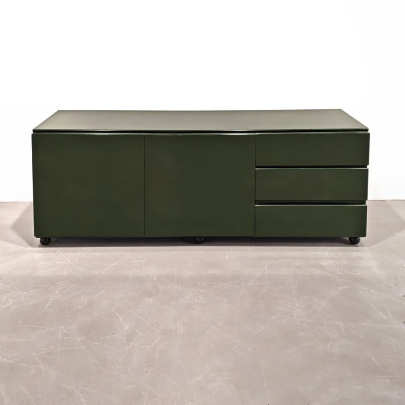 Sale Pamono Vintage English Space Age Green Lacquered Sideboard, 1970s