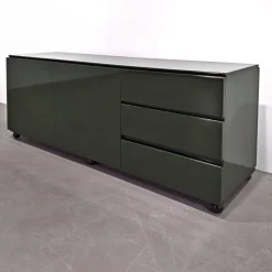 Sale Pamono Vintage English Space Age Green Lacquered Sideboard, 1970s