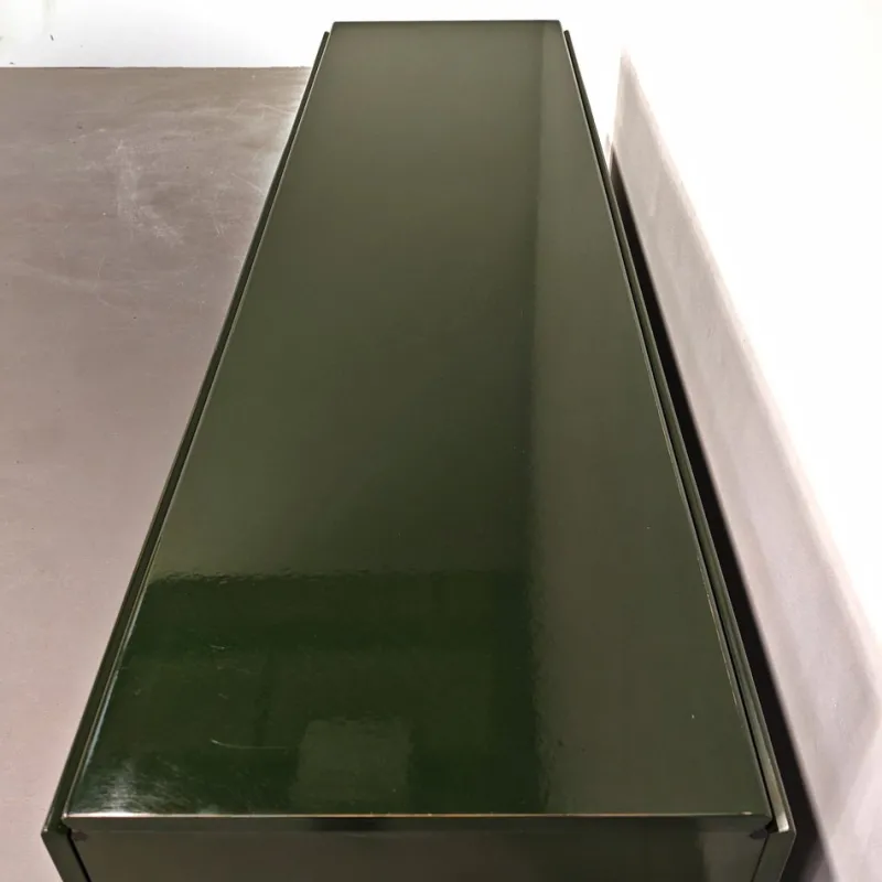Sale Pamono Vintage English Space Age Green Lacquered Sideboard, 1970s