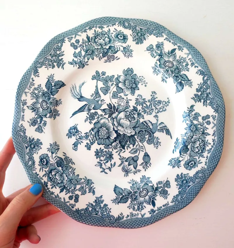 Online Pamono Vintage English Wedgwood Plates with Asiatic Pheasants Decoration in Teal, 1970s