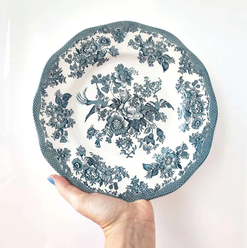 Online Pamono Vintage English Wedgwood Plates with Asiatic Pheasants Decoration in Teal, 1970s