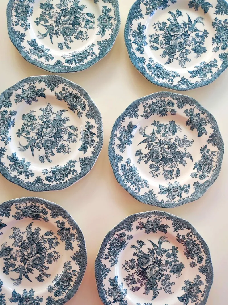 Online Pamono Vintage English Wedgwood Plates with Asiatic Pheasants Decoration in Teal, 1970s