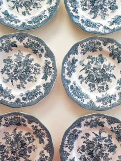 Online Pamono Vintage English Wedgwood Plates with Asiatic Pheasants Decoration in Teal, 1970s