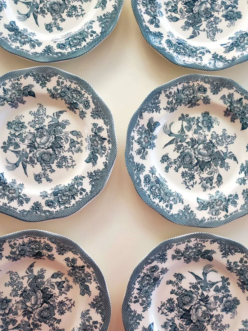 Online Pamono Vintage English Wedgwood Plates with Asiatic Pheasants Decoration in Teal, 1970s