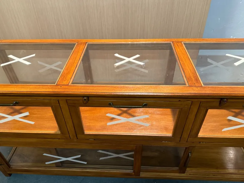 Discount Pamono Vintage Exhibitor Counter in Teak