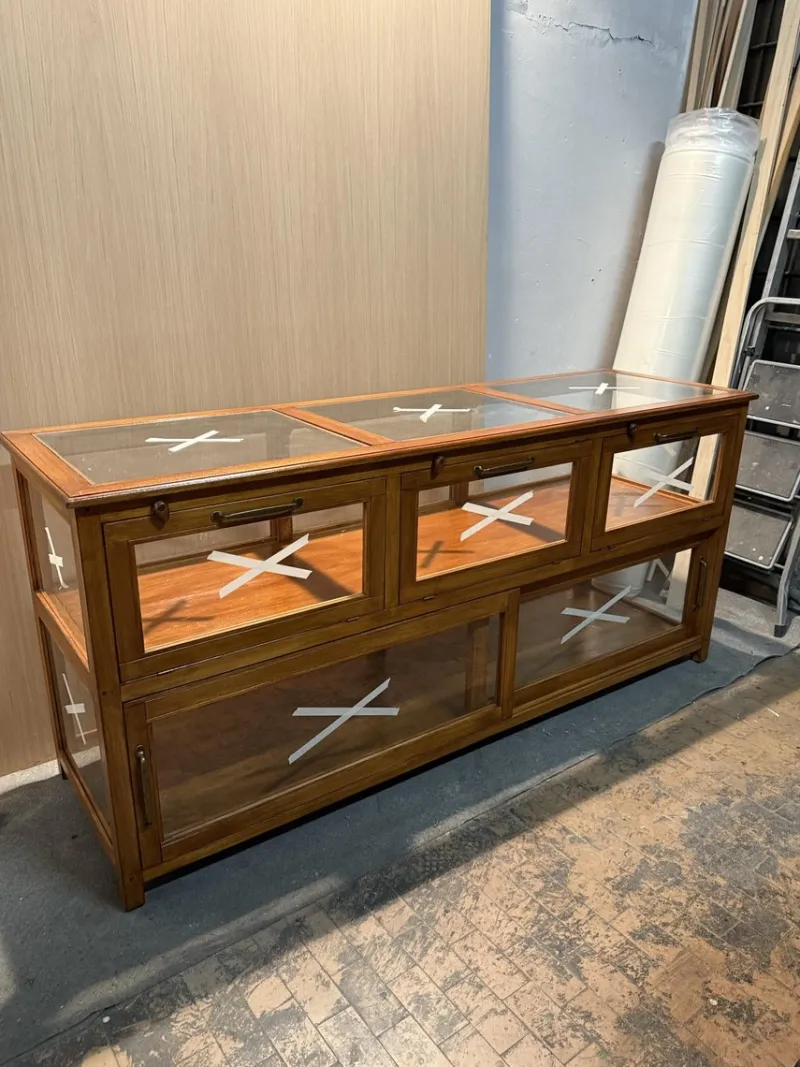 Discount Pamono Vintage Exhibitor Counter in Teak