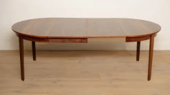 Online Pamono Vintage Extendable Round Dining Table in Rosewood, 1950s