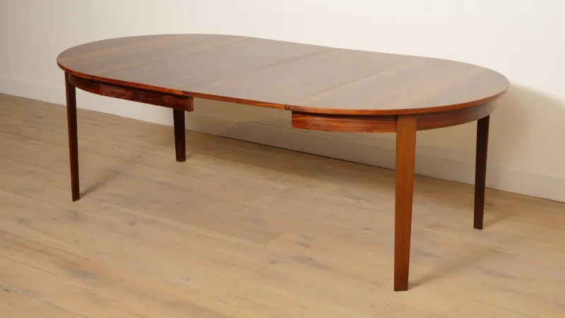 Online Pamono Vintage Extendable Round Dining Table in Rosewood, 1950s