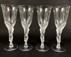 Pamono Vintage Fabergé Snow Doves Crystal Glasses, France, 1960s, Set of 4> Glassware