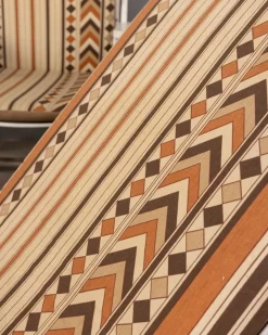 Pamono Vintage Fabric Deck Chairs and Trolley by Clara Agnelli Per Reguitti for Fratelli Reguitti, 1970s, Set of 4><noscript><img width=