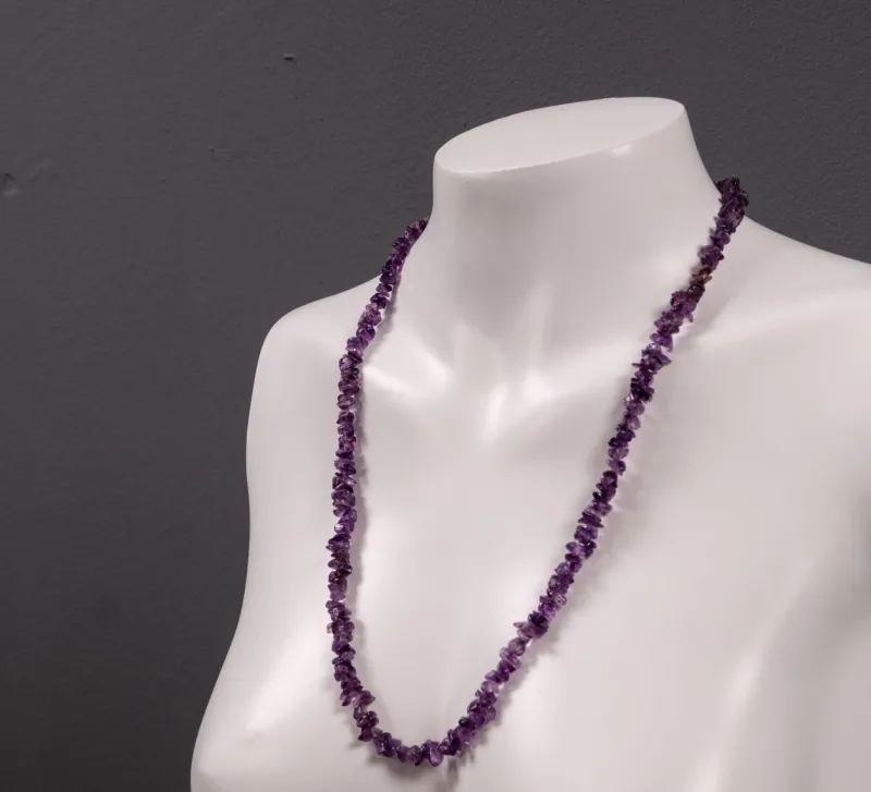Pamono Vintage Fashion Gemstone Necklace with Violet Amethyst Quartz, 1980s