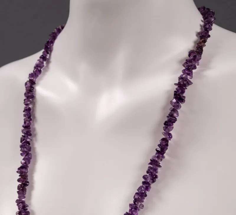 Pamono Vintage Fashion Gemstone Necklace with Violet Amethyst Quartz, 1980s