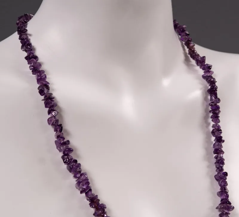 Pamono Vintage Fashion Gemstone Necklace with Violet Amethyst Quartz, 1980s
